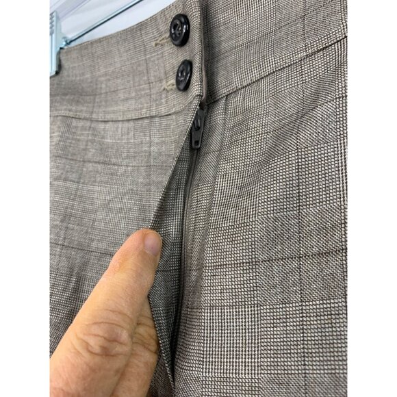 Sz 8 Armani Collezioni Womens Gray Plaid Wool-Blend Dress Pants Wide Leg GUC - Picture 3 of 7